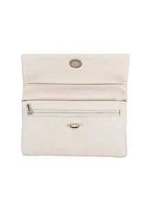 Short Women Wallet, PU Leather High-Quality Clasp Wallet - White - View 2