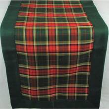 Justina Claire Table Runner In An Argyll Design. 14x36 - Purple - View 3