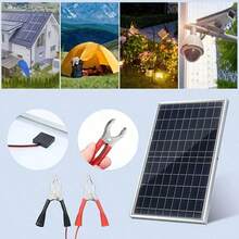 30W Portable Solar Panel Kit For Yard & Villa, Optional 100A Controller, Output 12V-18V-24V USB 5V, Suitable For Power Bank, Phones, Watches, House Solar System And Whole House Solar Power, Solar Power Bank - Black - View 5