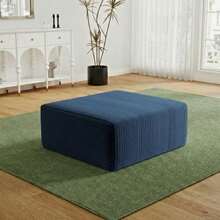LUCKHAO 27.55"Sofa Ottoman ,No Assembly Required,White(Plush Corduroy Fabric) DIY Sofa Chairs, No Assembly Required Suitable For Balconies, Living Rooms, Bedrooms - màu xanh dương 27,5 inch - Xem 1