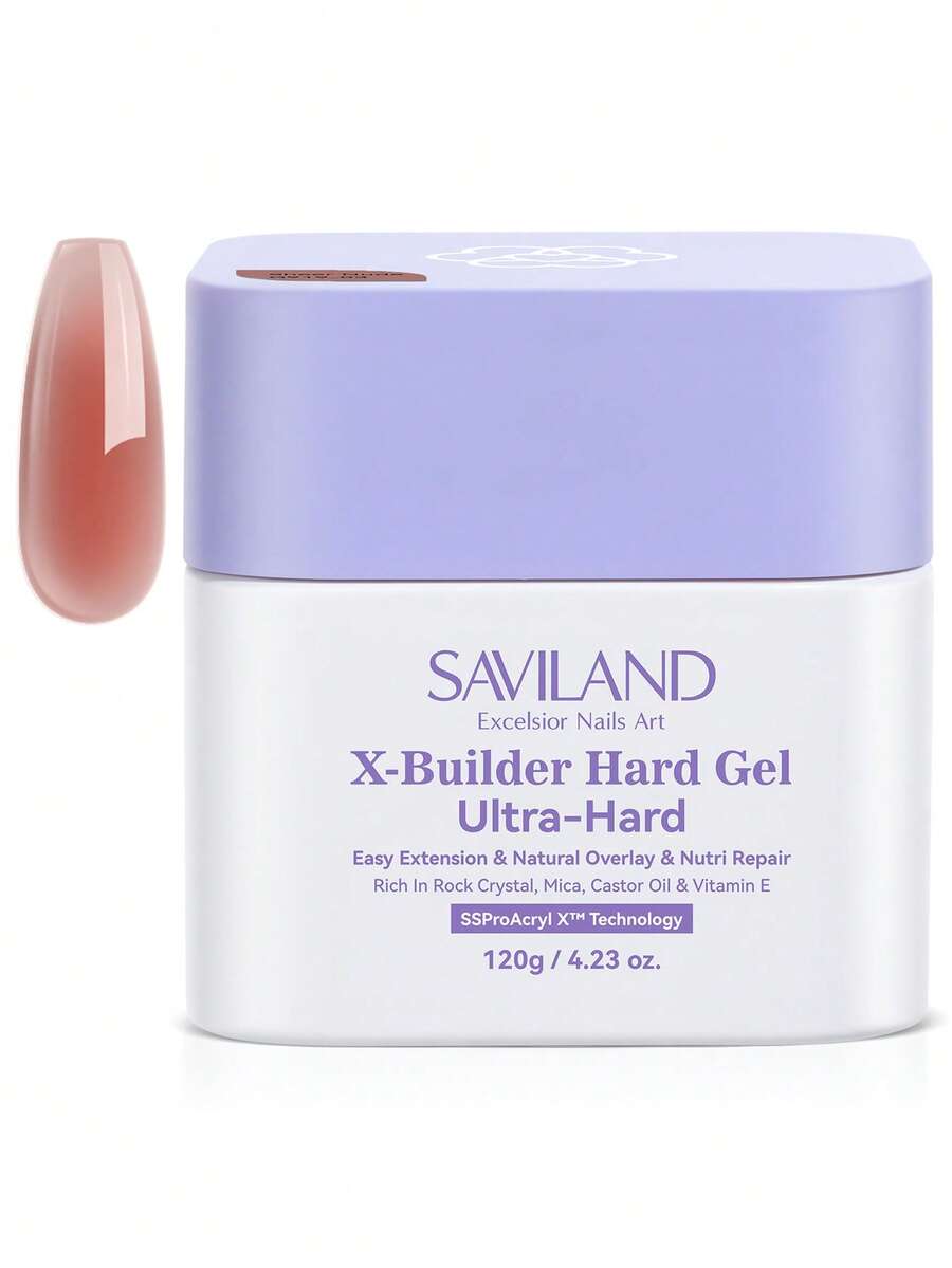 Saviland Nutri Ultra Hard Builder Nail Gel 120g 5 In 1 Deep Nude For Nail Extension Base Builder Strengthen Thicken And Perfect Apex Shape 3D Nails Sculpting No Wipe Home Salon DIY Manicure Kit - Nude - View 1