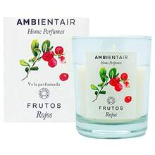 Vela Aromatica Frutos Rojos Ambientair Home Perfume Vela Perfumada en Vaso de Cristal Aromaterapia Frutal e Intensa Aroma Dulce y Vibrante para Casa u Oficina Duracion 30 Horas - rojo - Ver 1