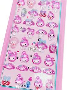 Y2K风格可重复使用透明贴纸，甜美少女/极简美学/蝴蝶/动物图案，适用于手机、笔记本电脑、水瓶、汽车、DIY计划本等。 - 彩色 - 查看 7