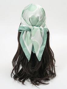 1 buah Syal Persegi Bermotif Sederhana 70cm, Bandana Musim Semi Baru untuk Wanita, Sabuk Pinggang Serbaguna, Dekorasi Tas, Ikat Kepala, Syal Leher Modis - Mint Green - View 6