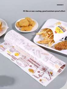 30cm X 30cm Disposable Hamburger Paper, Non-Coated Oil-Proof Paper For Mexican Chicken Wraps, Hamburgers - Multicolor - View 5