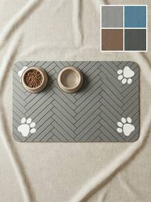 PETSIN Pet Feeding Mat, Silica Gel Dog/Cat Food Placemat, Absorbent & Quick Dry - Multicolor - View 1