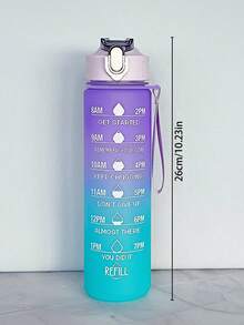 Ombre Deer Pattern Plastic Cup, Student Water Bottle, Household Portable Leak-Proof Travel Mug - Multicolor - View 4