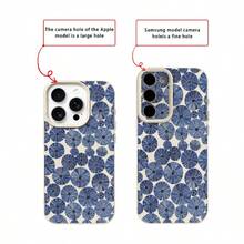 Ốp lưng điện thoại Wave Ripples 1pc chất liệu TPU, họa tiết hoa tươi mát màu xanh dương, tương thích với iPhone 17 Pro Max/17/16 Pro Max/15/13/12/11, S20 FE/A15/S24/A55, Redmi Note 11/12/13 Pro, bảo vệ toàn diện chống rơi vỡ. - trắng - Xem 7