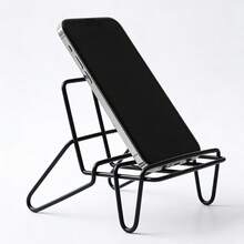 1个/2个创意铁艺小椅子手机支架，可调节角度桌面支架，简约桌面床头支架，家居装饰，适用于iPad，适合慵懒地观看视频，宿舍、汽车等场所均可使用。 - 彩色 - 查看 12