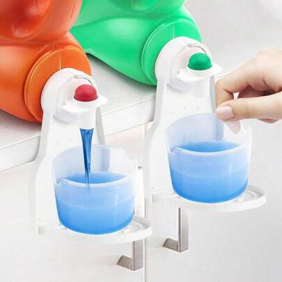 Universal Laundry Detergent Cup Holder, Soap Station Drip Tray For Laundry Soap Dispenser, Easy Install Laundry Gadget, Fits Round Spouts