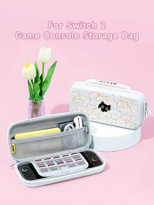 (2025) Accesorios - Funda protectora con patrón de gato de línea colorida y gato negro, compatible con Switch 2/Switch NS/Switch OLED/Lite, adecuada para consola de juegos Switch 2/Switch, set de paquete familiar, bolsa de almacenamiento, base acoplable, mejor regalo para jugadores de Switch - Multicolor - Ver 3