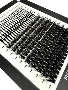 16 Rows Lash Clusters With Spikes & Bottom Lashes Fluffy Volume 284 Pcs Manga Natural Spiky Cluster False Eyelashes Fairy Cluster Lashes Wispy Manga Lash C/D Curl Individual 100D Anime Mink Lashes Extensions Full Pack DIY At Home - màu đen - Xem 4