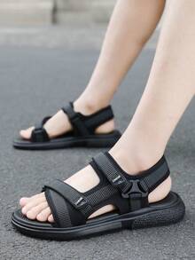 1双男士时尚凉鞋，新款防滑透气鞋，耐磨简约夏季沙滩鞋 - 黑色 - 查看 16