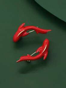 1/2枚精致锦鲤胸针，高端简约防滑翻领别针，可搭配西装，也可作为背包和帽子的休闲装饰，时尚配饰，适合作为礼物送给朋友 - 紅色 - 查看 7