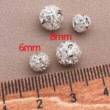 10颗圆形水钻隔珠，18K镀金黄铜圆形散珠，适用于DIY珠宝制作、圣诞派对、生日装饰 - 彩色 - 查看 5