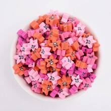 4Amazonia 30pcs/Set Cute Star Cartoon Polymer Clay Bead For Jewelry DIY Handmade Gift Charm Making Pendant Bracelet Accessories - Star - View 2