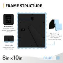 1pc/3pcs Wavy Design Photo Frame For Wall & Tabletop Decoration, Artistic Creative Home Decor With Multi-Color Waves - 7 Standard Sizes 4x4in, 4x6in, 5x7in, 6x6in, 8x8in, 8x10in, 11x14in - Modern Stylish Interior Accent, Fun Picture Frames, Scalloped Picture Frame- Graduation Wedding Gift (Random Photo Paper) - 波浪形 - 查看 9