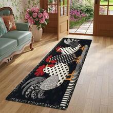 1/2/3pcs Flannel Spring Vitality Kitchen Carpet Set |   Polka Dot Rooster Style, Flannel Material, Non-Slip, Soft, Comfortable, Easy To Clean, Suitable For Bathroom, Door Mat, Bedroom, Living Room, Porch, RV Decoration - 白色 - 查看 12