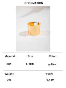 1件装时尚简约金属合金光滑开口手镯，珠宝礼品，适合青少年和成人 - 27805-G-EP - 查看 9