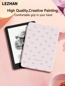 1pc Pink Bow Pattern Protective Case Suitable For Kindle 2024, Kobo, Kindle NK 11/Kindle Kids Edition/Kindle Paperwhite 5, E-Book Protective Cover With Auto Wake/Sleep Function, Lightweight And Convenient, Perfectly Fit To Protect Your Reading Device - Multicolor - View 3