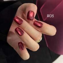 MIANEL 10毫升冬季美甲棕色日落玫瑰猫眼凝胶指甲油冬季黑色巧克力琥珀玻璃珠指甲油棕色美甲用品情人节礼物送给女孩美甲 - 彩色 - 查看 19