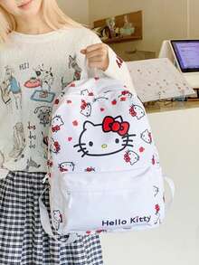 Mochila escolar con diseño de Sanrio Hello Kitty, linda mochila de dibujos animados para estudiantes - Multicolor - Ver 8