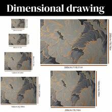 抽象艺术风格灰色、蓝色和金色抽象纹理图案地毯，1件装。仿羊毛面料，约850克，厚度0.6厘米。耐用、防滑、易清洁。多种尺寸可选。适用于厨房、客厅、餐厅、卧室、阳台、浴室、书房等场所。家居装饰的理想之选。 - 彩色 - 查看 3