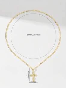 1件经典小耶稣十字架吊坠项链，限量版“守护之光”，适合圣诞节、感恩节、万圣节、母亲节、情人节、送给朋友、教会成员、初领圣体、作为礼物、日常及节日佩戴、祈祷。 - 金黃色 - 查看 7