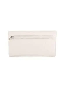 Short Women Wallet, PU Leather High-Quality Clasp Wallet - White - View 3