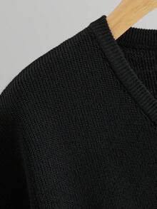 GIGOGOU Áo len nữ tay ngắn dáng rộng, cỡ lớn 1XL-4XL, màu đen, thích hợp mặc mùa xuân hè. - màu đen - Xem 7