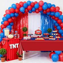 PTECDROTS 4 Pcs Blue And Red Tablecloth Table Runner Waterproof Disposable Rectangle Table Cover For Birthday Graduation Party Red And Blue Party Decorations 130 X 220cm - BlueandRed - View 4