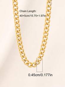 100厘米不锈钢侧链项链，简约18K镀金项链，男女皆宜 - 項鍊 - 查看 32