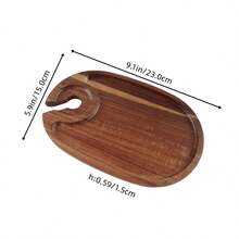 1件相思木零食托盘，带杯架的木制奶酪板，迷你熟食板，适合派对、野餐、生日、家庭聚会 - 紫紅色 - 查看 3