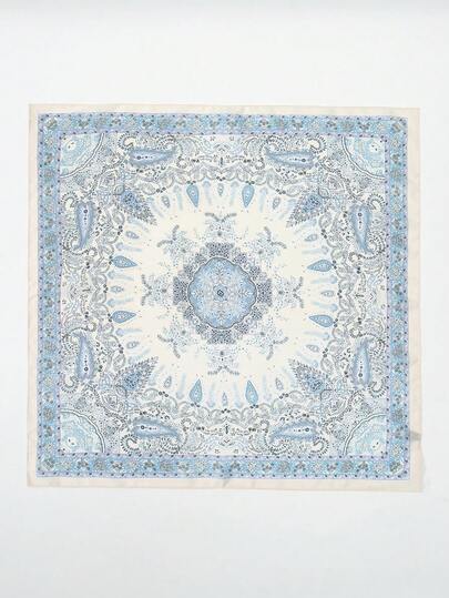 1pc Women's Luxurious Elegant Fashion Cashew Floral Print 68*68cm 100% Silk Bandana Scarf, Spring