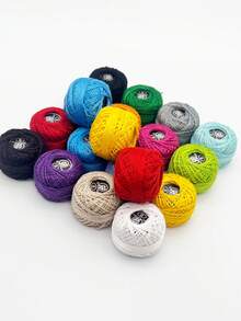 8# Lace Thread, 8pcs/12pcs/16pcs Optional, Random Color, Colorful Embroidery Thread, Crochet Hook Sewing Handcraft DIY Tools - Multicolored Lace Thread - View 2