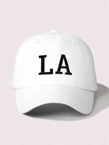 1 pieza Gorra de béisbol LA bordada, sombrero casual ajustable con protección solar para exteriores, adecuado para primavera/otoño, viajes, playa, unisex, estilo Y2K - gorra de beisbol - Ver 24