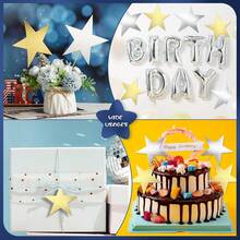 120 Pieces Stars Cutouts Gold Silver Double Printed Star Cutout Aluminum Foil Paper Star Confetti Cutouts 6 Inch Large Glitter Stars Decors For Bulletin Board Classroom Christmas Wedding Party Supply - 金色 - 查看 7