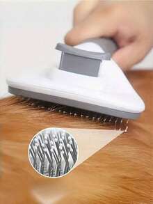 1PC Upgraded Self Cleaning Cat Grooming Brush, Slicker Brush For Dogs & Cats, Gently Removes Loose Undercoat Mats Tangled Hair, Pet Massage & Grooming Tool - Multicolor - View 5