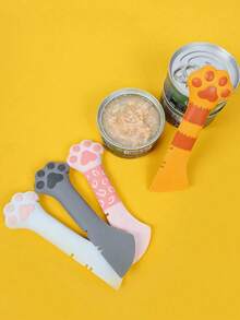 Pet Silicone Feeding Spoon, Stirring Slow Feeding Can Sealing Can Opening, Cat Claw Shape Multi Functional, Pet Food Serving, Dog Cat Owners Pet Keepers, Cute Practical Durable, Cute Cat Claw Multi Functional Pet Silicone Feeding Tool - 5L - View 9