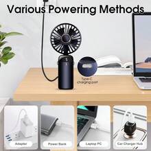 1個夏季手持式風扇，5段速靜音USB充電式便攜迷你電風扇，強勁便攜風扇適用於辦公桌、學生宿舍，超長電池續航力，小型戶外超強冷卻裝置，度假旅行必備，禮物、戶外、海灘、旅行、運動、居家、辦公、日常使用、假期必備、汽車旅行、室內/戶外冷卻，靜音便攜風扇，身體風扇 - 彩色 - 查看 8