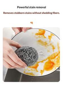 Stainless Steel Dish Scrubber - Reusable, Scratch-Resistant Kitchen And Bathroom Cleaning Ball - Ideal For Restaurants And Home Use, Stain Removal Cleaning Ball - 1pcs - View 6