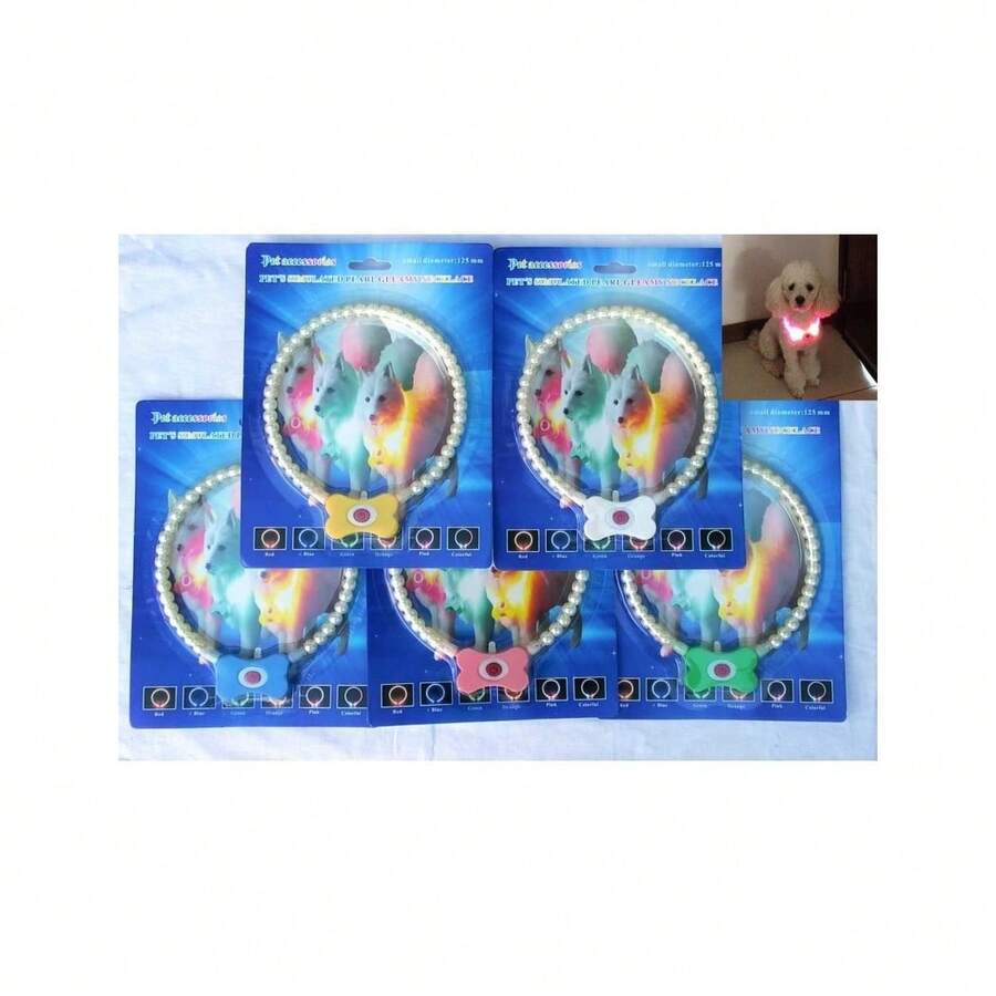 OISE ART STORE Collare 185 Mm Perle Led Luminoso  Notturna Per Cani Gatti Animali - - Multicolore - Visualizzare 1