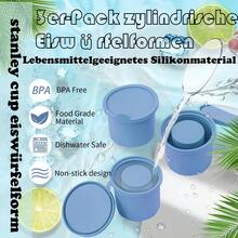 4pcs Reusable Silicone Ice Cube Tray Mold With Lid, Fits 20oz, 30oz, 40oz Insulated Tumblers, Compatible With Stanley Back To School Series - Multicolor - View 3