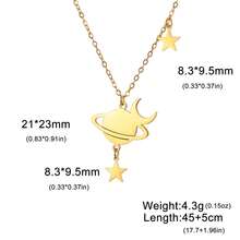 LIKGREAT 1件简约时尚星星、月亮、行星项链配饰，情侣、姐妹、母亲节、生日珠宝礼物 - 時尚系列 - 查看 16