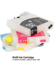 Recarga de Cartucho de Tinta de 4 Colores con Material PP para LC38BK LC38C, Compatible con DCP J125 J140W J315W J515W J715W, MFC J220 J265w J270w,40979297 - Multicolor - Ver 5