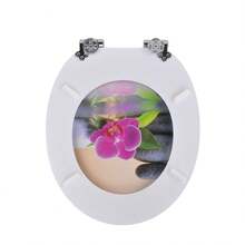 SAINOS Holz WC toilettensitz mit absenkautomatik Wasserdicht schimmelresistent und leicht zu reinigen toilettendeckel 190 kg Tragfähigkeit - H351 - Übersicht 7