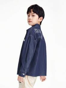 Annil Annie童装 - 男童长袖衬衫 - 2025春季新款 - 淺藍牛仔 - 查看 3
