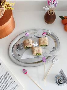 10/30pcs Assorted Easter Bunny, Colorful Easter Egg, Bunny Decorative Bamboo Sticks, Cocktail, Fruit, Dessert, Appetizer, BBQ Bamboo Skewers, Birthday Party, Holiday Decoration Supplies - Multicolor - View 9