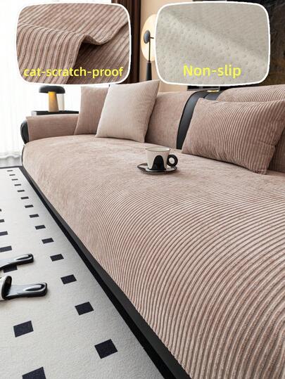 1件装雪尼尔时尚沙发垫套，奢华简约沙发座垫，防滑防尘防刮沙发保护套，适用于客厅、卧室、书房、办公室、俱乐部、派对、1-4人沙发、L型沙发。