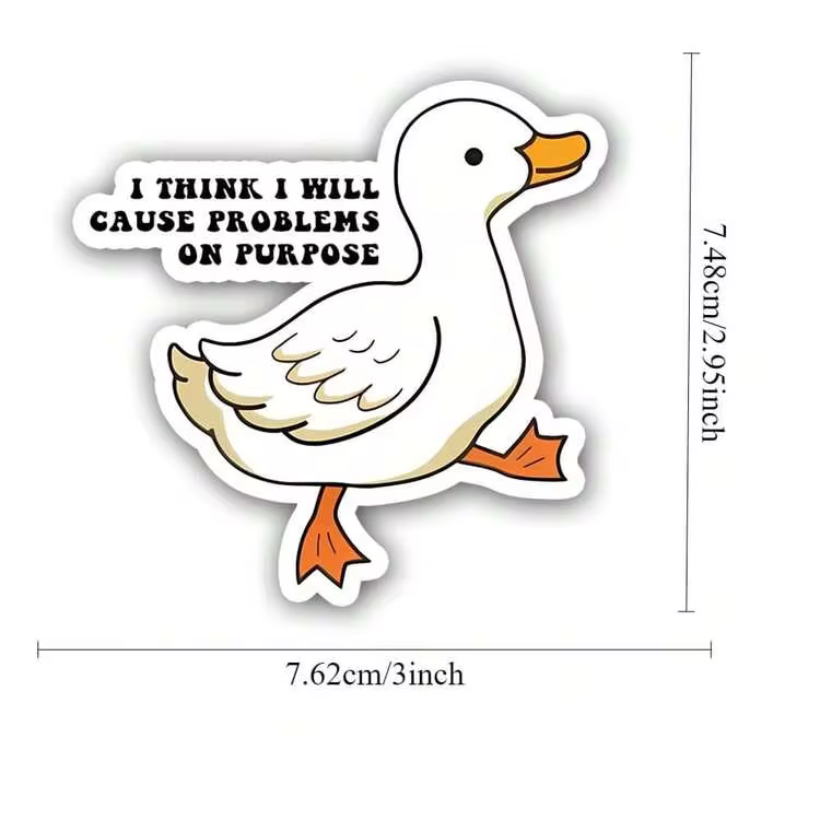 1PC I'm About To Become Everybody's Problem Funny Goose Sticker | High Quality Vinyl Sticker For Laptops, Water Bottles, Hydroflasks, Phones, Hard Hats | Durable And Weatherproof Sticker | Perfect For Adding Humor To Your Accessories - Multicolor - View 3